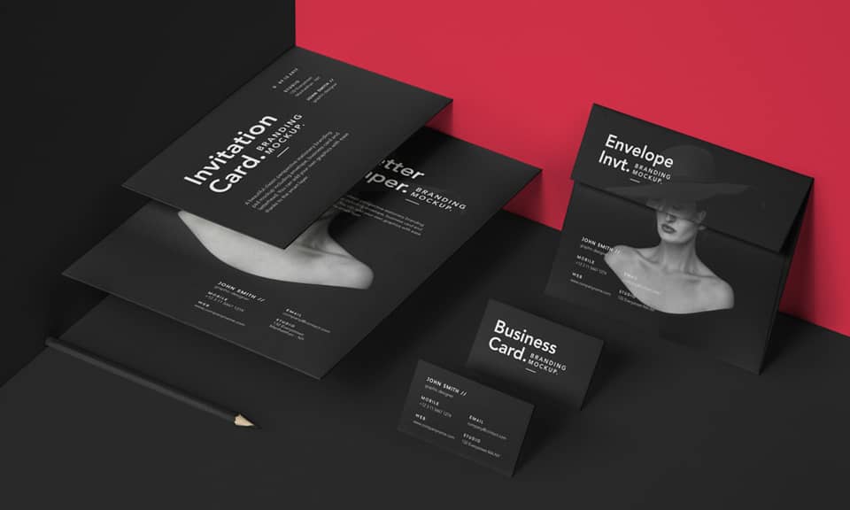 Branding stationery materials.